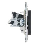 Розетка встраиваемая компьютерная IEK SKANDY SK-K10-1-K53 SK-K01G RJ45 кат.5E графит