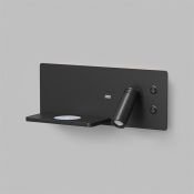 Накладной светильник-бра  11W Белый теплый DENKIRS CHARGELUX DK5092-BK 220V IP20 с  USB-A и USB-C, беспроводная зарядка черный