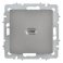Розетка встраиваемая USB IEK BRITE C 65Вт BR-U13-065-K46 РЮ12-1-БрС сталь