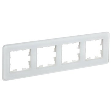 Рамка стеклянная 4 поста IEK BRITE BR-M42-G-41-K01 РУ-4-2-Бр белый RE