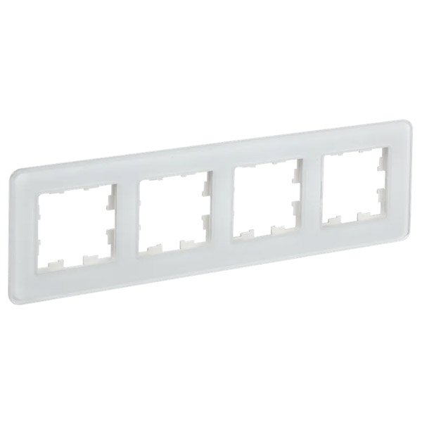 Рамка стеклянная 4 поста IEK BRITE BR-M42-G-41-K01 РУ-4-2-Бр белый RE