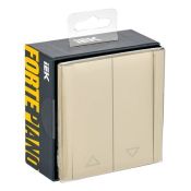 Выключатель жалюзи 10А FP411 ваниль FP-V15-0-10-1-K10 FORTE&PIANO IEK