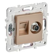 Розетка встраиваемая комбинированная IEK SKANDY SK-AK20-1-K98 SK-A14Sa TV+RJ45 кат.5E песочный Розетка встраиваемая комбинированная IEK SKANDY SK-AK20-1-K98 SK-A14Sa TV+RJ45 кат.5E песочный
