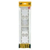 Рамка пластик 4 поста IEK BRITE BR-M42-12-1-K10 РУ-4-Бр бежевый/жемчуг