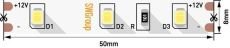 Светодиодная лента Белый теплый 2835 12V  6.3W/m 60Led/метр 00-00009243 SWG260-12-6.3-NW