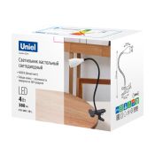 светильник настольный   4W UL-00010745 ULM-D501 4W-4000K WHITE на прищепке белый