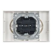 Штепсельная розетка встраиваемая двойная IEK BRITE 16А BR-R21-16-K91-F РС12-3-БрАБ без з/к без шторок в сборе арктический белый