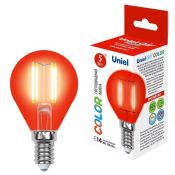 лампа декоративная шар  G45 Красный 5.0W UL-00002985 LED-G45-5W/RED/E14 GLA02RD