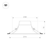 Встраиваемый светильник  10W Белый дневной 036604 MS-BLIZZARD-BUILT-R115  100deg 230V круглый черный