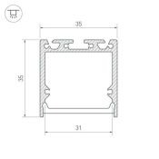 алюминиевый профиль S-LUX с экраном SL-LINE-3535-2500 BLACK+OPAL 027986