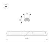 светильник аварийного освещения 40W Белый дневной 060477 ALT-DALLAS-EMERGENCY-L1150 230V IP66 линейный накладной белый