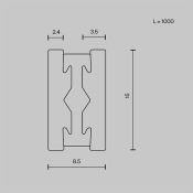 Шинопровод 1м Flarity TRX154-111PT платина