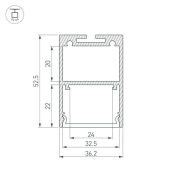 алюминиевый профиль ARL ARH-LINE-3750A-3000 ANOD 036137