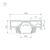 Накладной алюминиевый профиль STRETCH-20-CEIL-D-CENTER-2000 WHITE 042948