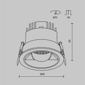 Встраиваемый светильник  12W Парете / Parete DL100-12W2.7-3-4K-RD-W круглый белый