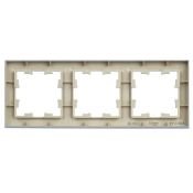 Рамка пластик 3 поста IEK BRITE BR-M32-K47 РУ-3-БрА алюминий