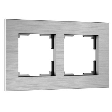 Рамка металлическая 2 поста WERKEL AluMax W0023506 алюминий