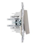 Выключатель встраиваемый одноклавишный с подсветкой IEK SKANDY SK-V10-1-10-K37 SK-V07Sh шампань