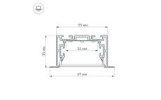 алюминиевый профиль S2-LUX с экраном S2-LINIA69-F-2500 ANOD+OPAL  021177