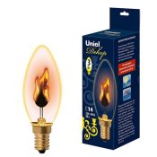 лампа декоративная накаливания свеча 3W IL-N-C35-3/RED-FLAME/E14/CL с эфф. мерцающ. пламени