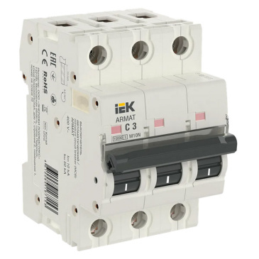 Автоматический выключатель 3-пол. 3А M10N C 10kA AR-M10N-3-C003 ARMAT IEK