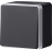 Выключатель накладной  одноклавишный WERKEL GALLANT WL15-01-02 IP44 черный с серебром