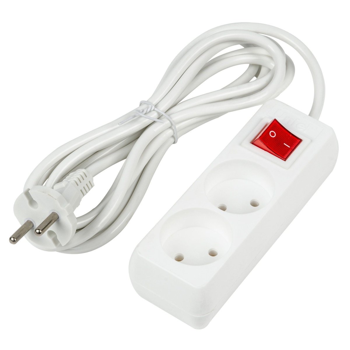 удлинитель без заземления и выключателем Uniel UL-00009992 S-CU2-3B WHITE 3м Ultra