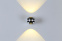 светильник  2W Белый дневной  LUPA D  GW-095-2-2-SL-NW  220V бра поворотный накладной серебристый