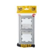 Рамка пластик 2 поста IEK BRITE BR-M22-44-K47 РУ-2-БрА-44 алюминий IP44