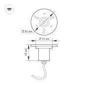 светильник   9W RGB 024939 KT-AQUA-COLOR-R85-9W RGB 12V IP68 круглый встраиваемый  серебристый