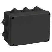 Коробка распаячная КМ41241 для открытой проводки 150х110х70мм IP44 10 гермовводов черная (RAL 9005) UKO11-150-110-070-K02-44 IEK