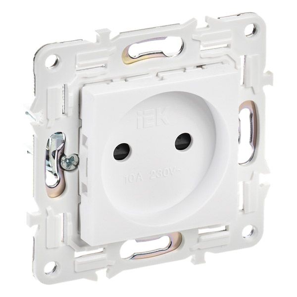 Штепсельная розетка встраиваемая IEK SKANDY 10А SK-R13-10-K01 SK-R01W без з/к с з/ш арктический белый