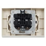 Штепсельная розетка встраиваемая двойная IEK BRITE 16А BR-R24-16-K10-F РСш12-3-БрКр с з/к и шторками в сборе бежевый