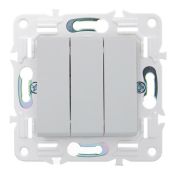 Выключатель встраиваемый трехклавишный IEK SKANDY SK-V30-0-10-K01 SK-V11W арктический белый