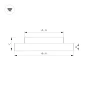 Накладной светильник  40W Белый дневной-MIX 054797 SP-ESTELY-R450 (WH, 80 deg, 230V, TRIAC) круглый черный