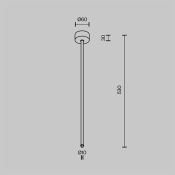 Подвес на жёстком основании с потолочной чашей для системы Shelf CA030C-SL-L500-B чёрный