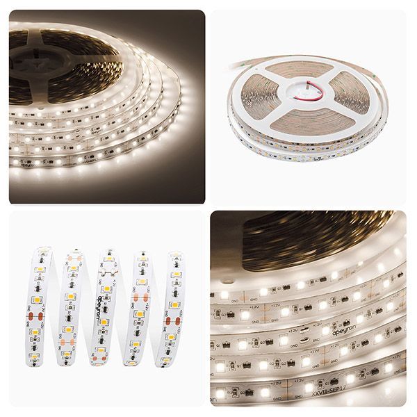 Светодиодная лента Белый теплый 2835 12V 14.4W/m 60Led/метр 00-115 PRO 10мм IP20 Светодиодная лента Белый теплый 2835 12V 14.4W/m 60Led/метр 00-115 PRO 10мм IP20