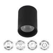 Накладной светильник DENKIRS без лампы NEAT DK3110-BK GU5.3 цилиндр черный