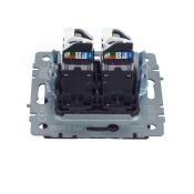 Розетка встраиваемая компьютерная двойная IEK BRITE BR-K20-1-K53 РК10-2-БрГ RJ45 кат.5E графит