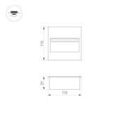 светильник  4W Белый теплый 029963 LTD-TRAIL-S115x115 220V квадратный  встраиваемый серый