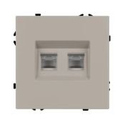 Розетка встраиваемая компьютерная двойная RJ45 кат.6 Arlight 059450 SCT-NOBE-MPC2-SFPL-CA кашемир