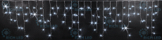 гирлянда БАХРОМА   8W Белый, Rich LED RL-i3*0.5-T/W,  прозрачный провод 3x0.5 м., соединяемая, 220V, 112 Led, IP54, статика