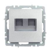 Розетка двойная RJ11+RJ45 кат.5E РК/Т12-БрА алюминий BR-KT20-O-1-K47 BRITE IEK