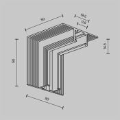 Коннектор угловой внутренний встраиваемый под ГКЛ 12,5мм Exility X TRA239ICL-42.12B чёрный