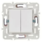 Выключатель встраиваемый двухклавишный IEK SKANDY SK-V20-0-10-K01 SK-V04W арктический белый