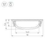 алюминиевый профиль гибкий ARL ARH-BENT-W18-2000 ANOD 023087