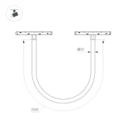 Трековый светильник 35W Белый теплый 044332 MAG-ORIENT-TUBE-ELASTIC-R25-L2500-35W Warm3000 на магнитный шинопровод чёрный DALI2
