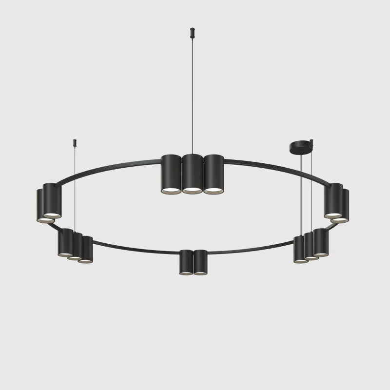 Подвесной светильник без лампы DENKIRS ORBIT DK4067-BK 15xGU10 фигурный черный