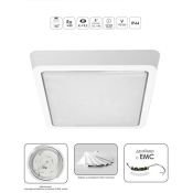 Накладной светильник  15W Белый холодный  Estares DLS- 15W 220V IP44 квадратный белый