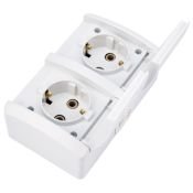 Блок горизонтальный 2 розетки INDUSTRIAL KR-78-0803 с/з белый керамический IP54 KRANZ